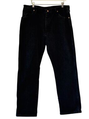 Wrangler Mens Cowboy Cut Original Fit Black Denim Jeans 38x30 High Rise